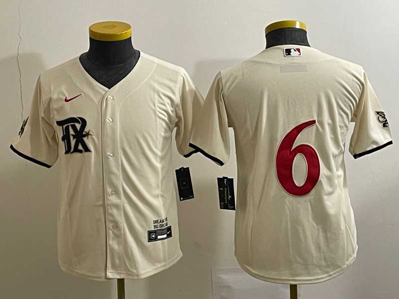 Youth Texas Rangers #6 Josh Jung Cream 2023 City Connect Cool Base Stitched Jersey,We sell and wholesale Youth Texas Rangers #6 Josh Jung Cream 2023 City Connect Cool Base Stitched Jersey on line form chian!
